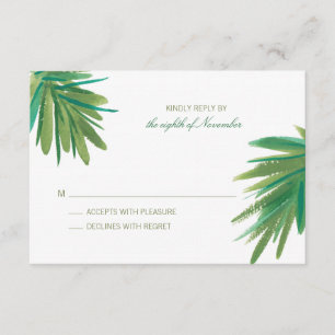 Acuarela Verde Pine Woods   RSVP de boda