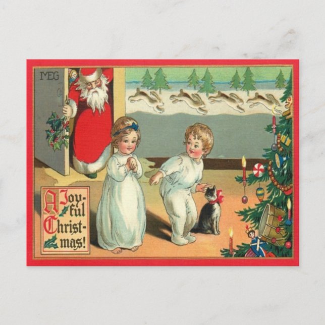 Acuarela Vintage Una Navidad Alegre  (Anverso)