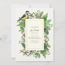 Acuarela. Woodsy. Invitación a la fiesta de gradua