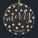 Acuarela y oro | Ornamento cerámico<br><div class="desc">Este diseño,  acentuado por los puntos de polka acuarelas sumergidos en purpurinas dorados,  es la forma perfecta de preservar los recuerdos vacacionales. Coordinando tarjetas de vacaciones y tarjetas de agradecimiento disponibles.</div>