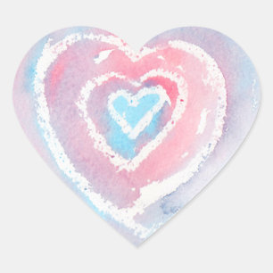 Acuarela y Pegatinas del Corazón del Crayón