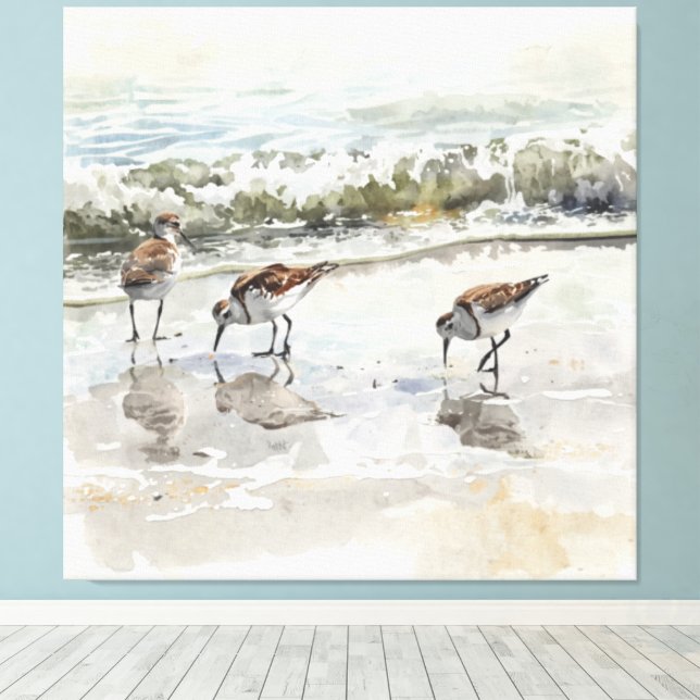Acuarelas de Arte de la Playa de Sandpipers  (Insitu (piso de madera))