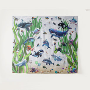 Acuario 2 tapiz de pared de fondo Fiesta