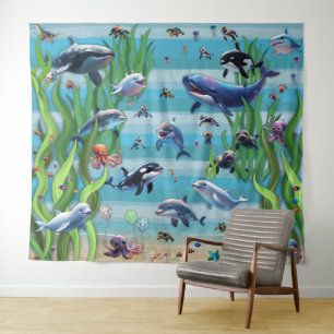Acuario 3 tapiz de pared de fondo Fiesta