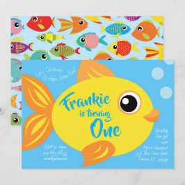 Acuario de peces de oro Invitaciones a la fiesta d