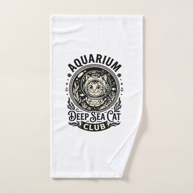 Acuario Gato de Mar Profundo Gráfico Divertido - A (Toalla de mano)
