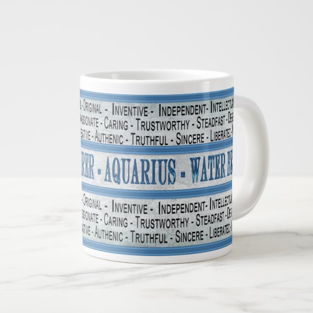 ACUARIO - PORTADOR DEL AGUA - TAZA ENORME - TEXTO (Derecha)