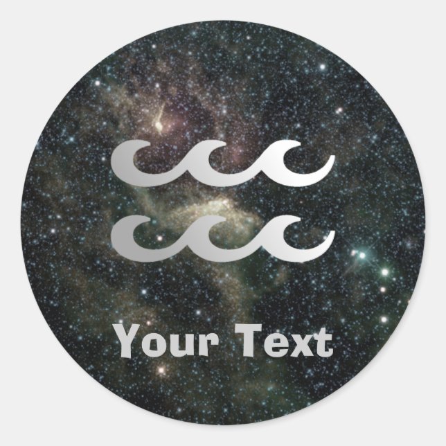 Acuario Zodiac Nombre Universo Etiqueta de regalo (Anverso)