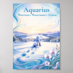 Acuario Zodíaco Pequeño Arte Astrología Soñadora