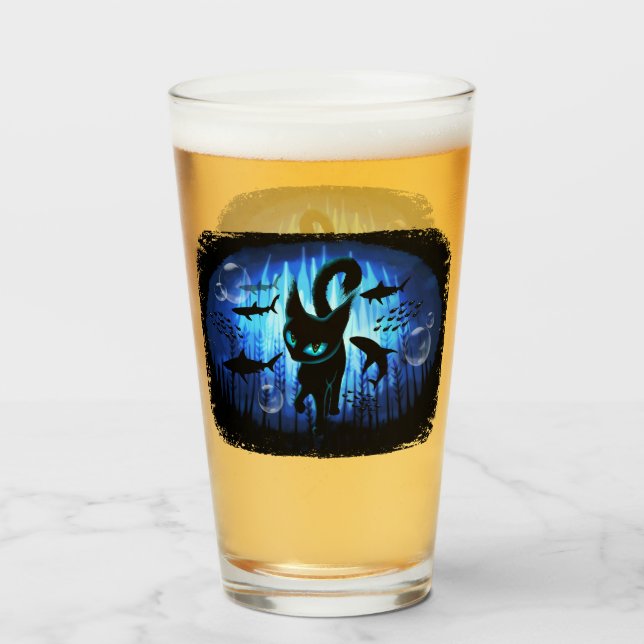 Acuático - Gato surrealista en fantasía oceánica p (Anverso (lleno))