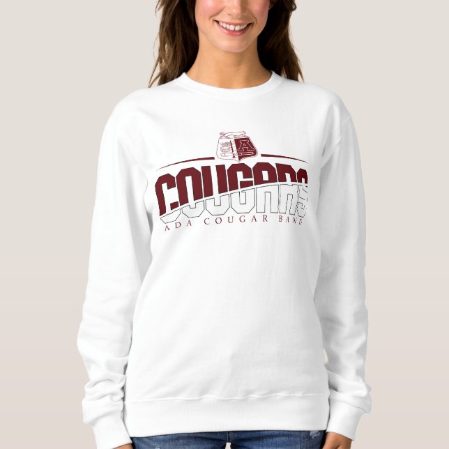 Ada Cougar Banda Mujer Clásica Sudadera Blanca (Anverso)