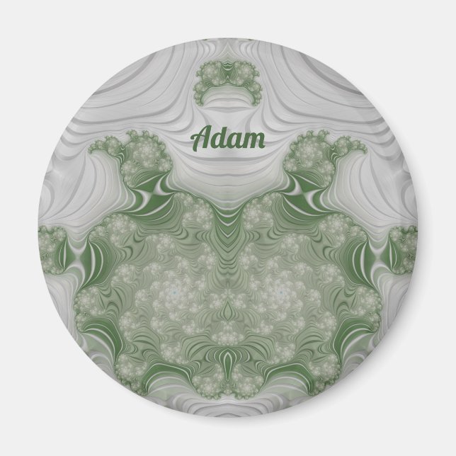 ADAM ~ Blanco y Verde ~ Imán de diseño asombroso (Frente)
