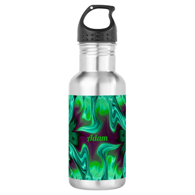 ADAM ~ Botella de agua tonos verdes y púrpura (Anverso)