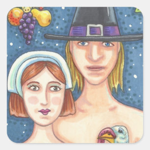 ADAM & EVE PILGRIMS GRACIAS PEGATINA SHEET Squ