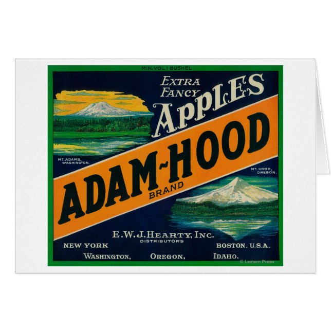 Adam-Hood Apple Crate LabelHood River, OR (Anverso (Horizontal))