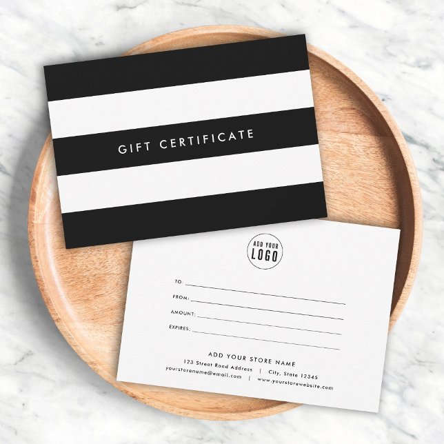 Add Logo Stripes & Custom Color Gift Certificate (Subido por el creador)