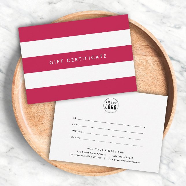 Add Logo Stripes & Custom Color Gift Certificate (Subido por el creador)