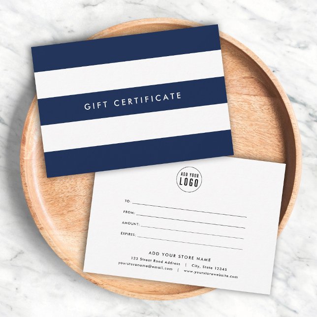Add Logo Stripes & Custom Color Gift Certificate (Subido por el creador)