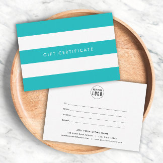 Add Logo Stripes & Custom Color Gift Certificate