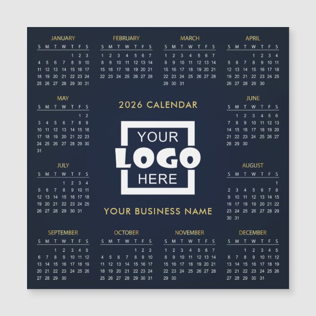 Add Your Own Business Logo 2026 Calendar | Magnet (Anverso)