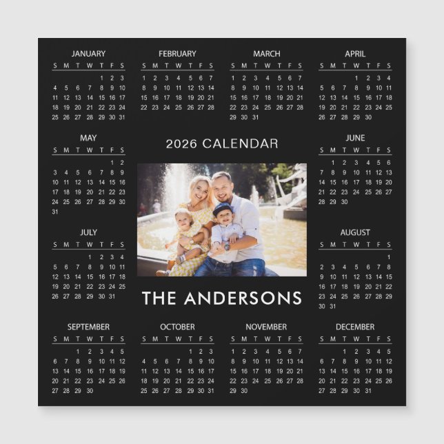 Add Your Own Family Photo 2026 Calendar | Magnet (Anverso)