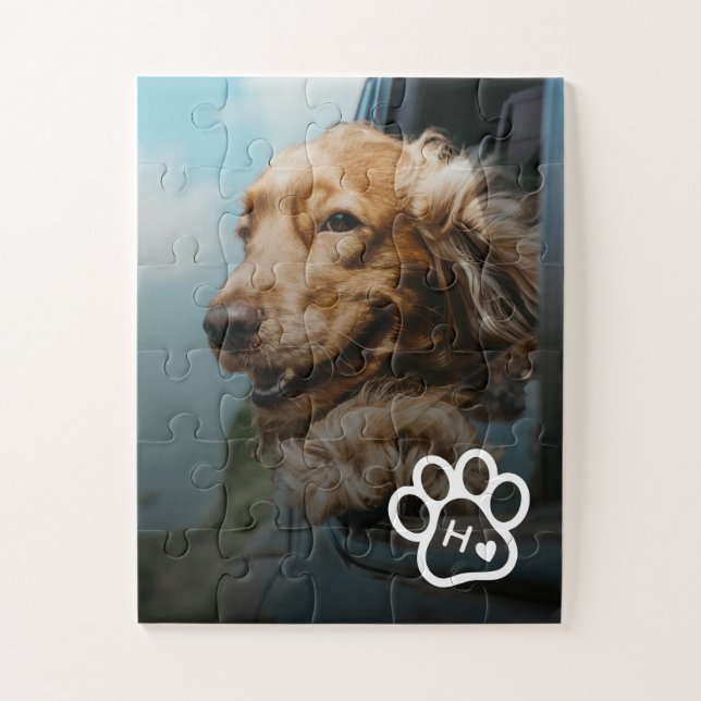 Add Your Own Photo Dog Pets Monogram jigsaw puzzle (Vertical)