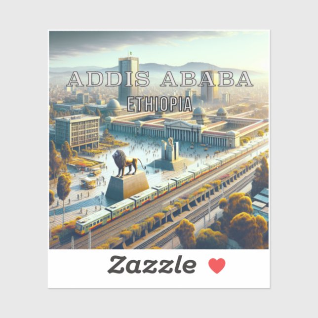 Addis Abeba Etiopía Pegatina de vinilo de 3 pulgad (Hoja)