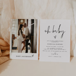 ADELLA Minimalista moderna Oh Invitación a Baby Sh