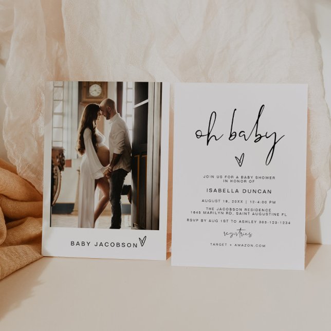 ADELLA Minimalista moderna Oh Invitación a Baby Sh (Subido por el creador)