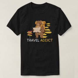Adicto a Viajar | Camiseta de Aventura de Oso Ador