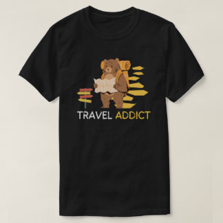 Adicto a Viajar | Camiseta de Aventura de Oso Ador