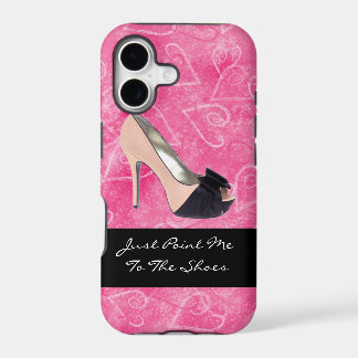 Adicto a zapatos amor corazones negro rosa tacón a