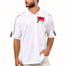 ADIDAS CAMISETA DE GOLF ROJA, NEGRA Y BLANCA ABSTR