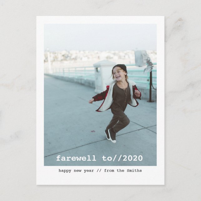 Adiós a la tarjeta postal Minimalista 2020 (Anverso)