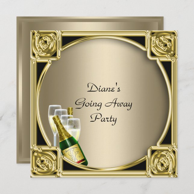 Adiós carta de invitación de fiesta de despedida A (Anverso / Reverso)