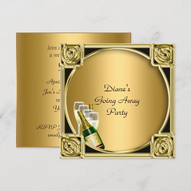 Adiós carta de invitación de fiesta de despedida A (Anverso / Reverso)