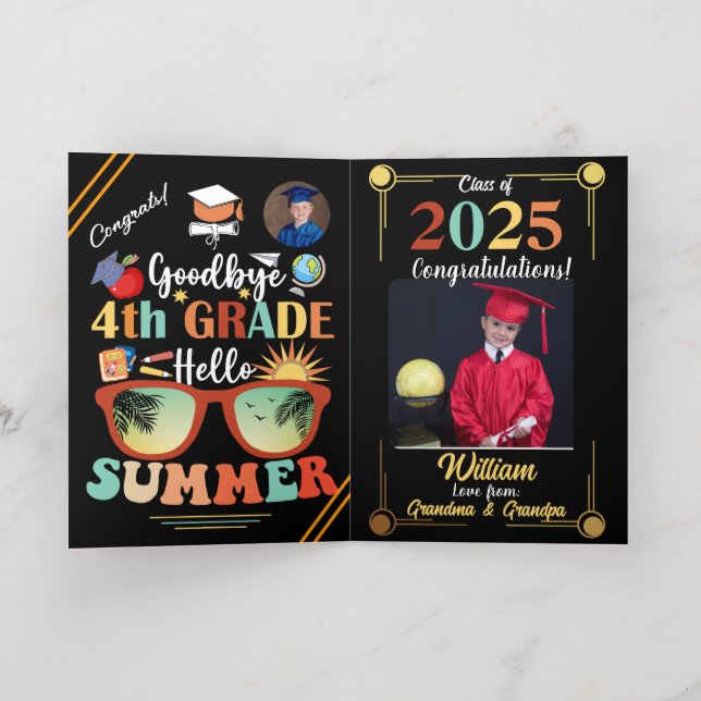 Adiós cuarto grado Hola Personalizado de graduació (Distribución Interior)