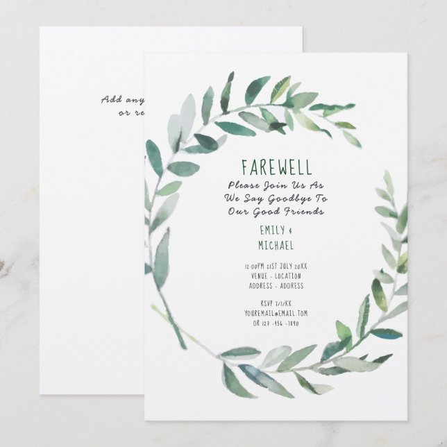 Adiós dejando la invitación al partido Kraft Arte  (Anverso / Reverso)