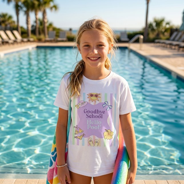 Adiós Escuela Hola Camiseta de fiesta de rayas de  (Subido por el creador)