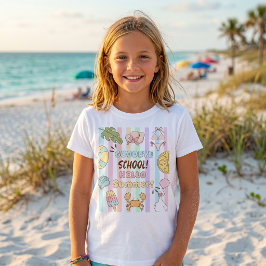 Adiós Escuela Hola Verano Rayas Camiseta Pastel