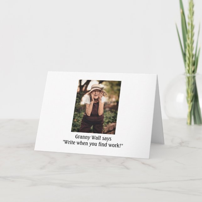 Adiós, estamos a través de una tarjeta de felicita (Anverso)