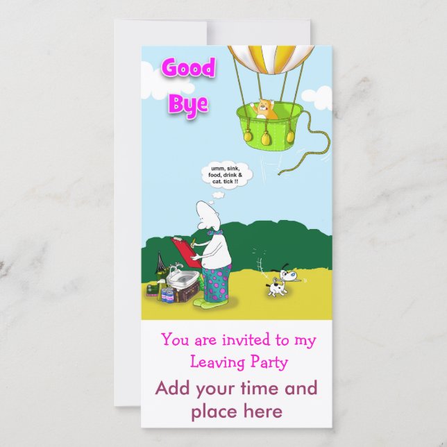 adiós, estás invitado a mi Fiesta de salida, ... (Anverso)