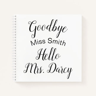 Adiós Miss Hola Sra. Libro de invitados personaliz