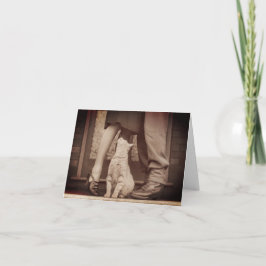 Adiós soldado de la época mientras gato se ve en b