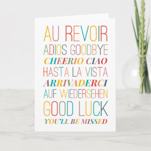 Adiós, tarjeta de felicitación doblada