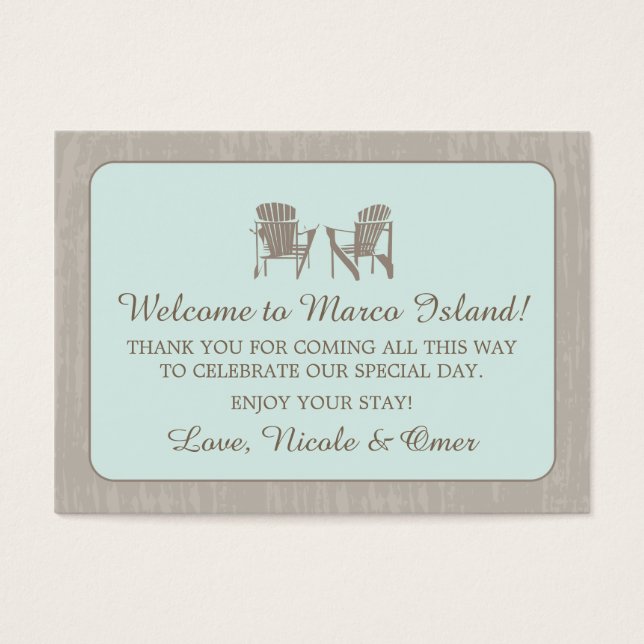 Adirondack Chairs | Etiqueta de favor de boda (Frente)