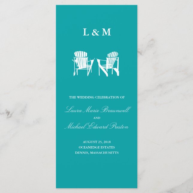 Adirondack Chairs | Programa de Ceremonia (Anverso)