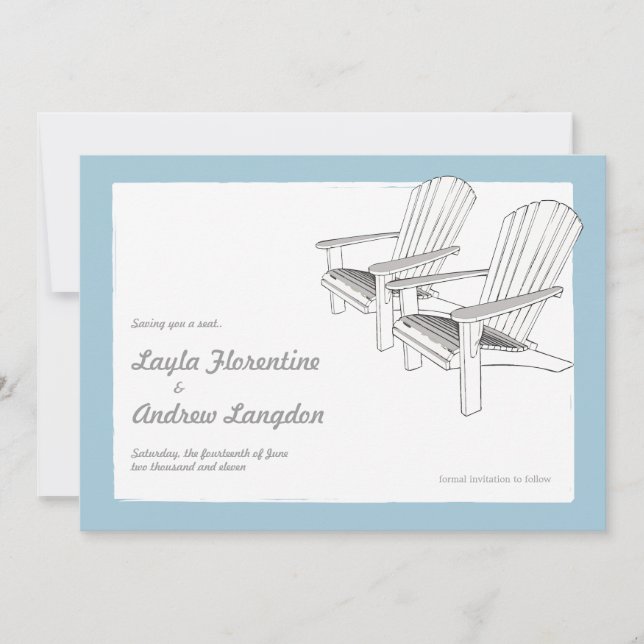 Adirondacks de verano para guardar la invitación d (Anverso)