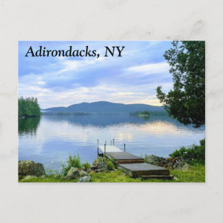 Adirondacks, lago NY y postal de Kayaks