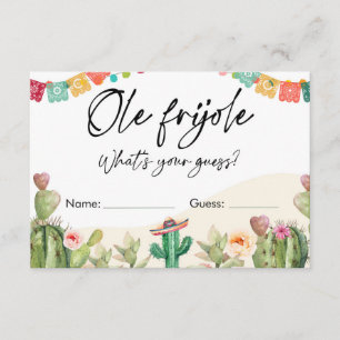 Adivina cuántas habas Ole Frijole Ducha Tarjeta De